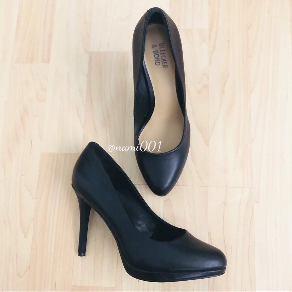 Bleeker & Bond Black Platform Pumps Heels EUC